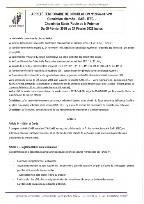 047- Arrêté numéro 2026-047-PM - CIRCULATION- ITEC Route de la potence Page 1_page-0001.jpg
