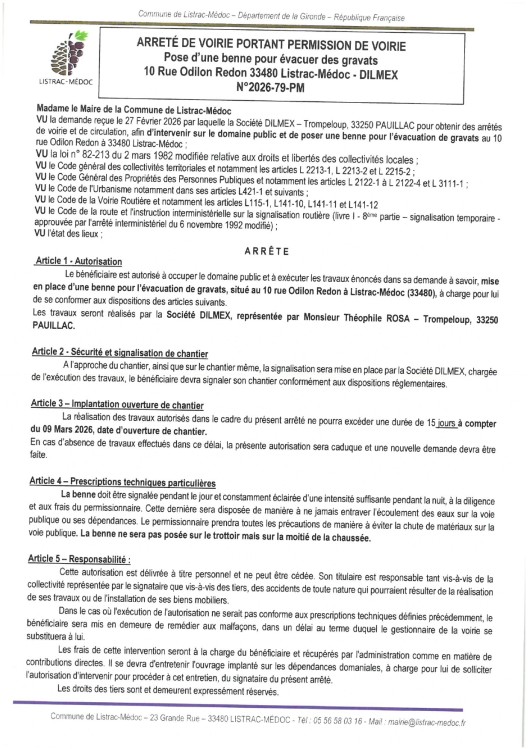 079-  Arrêté numéro 2026-079-PM - VOIRIE-DILMEX- 10 Odilon Redon_page-0001.jpg