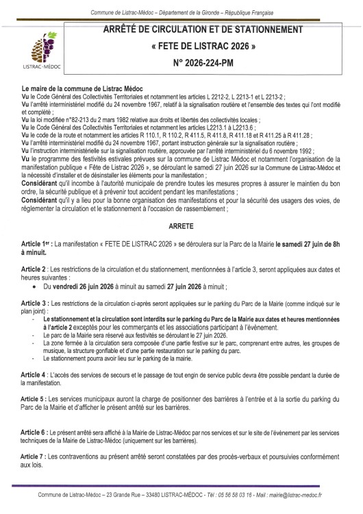 224- Arrêté numéro 2026-224-PM-Circulation Fête de Listrac 2026_page-0001.jpg