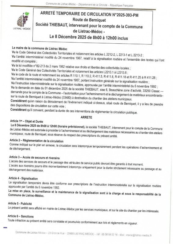393 - Arrêté numéro 2025-393-PM - CIRCULATION - Route ed Berniquet - SAS THIEBAUT_page-0001.jpg